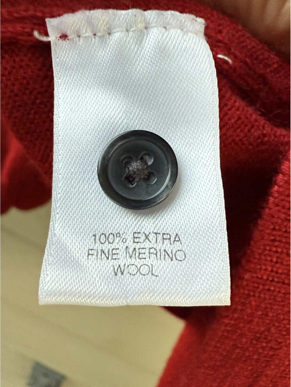 Turnbury Men's Extra Fine Merino Wool Dark Red Long Sleeve Polo Sweater Size 2XT - Picture 9 of 9